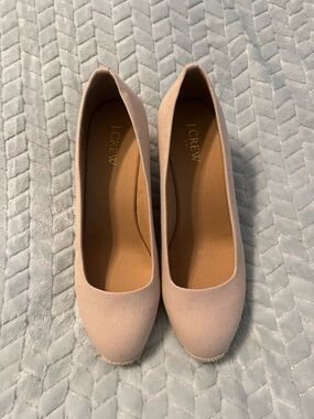 J.Crew Women's Pink Canvas Wedge Espadrilles NWT sz 8.5